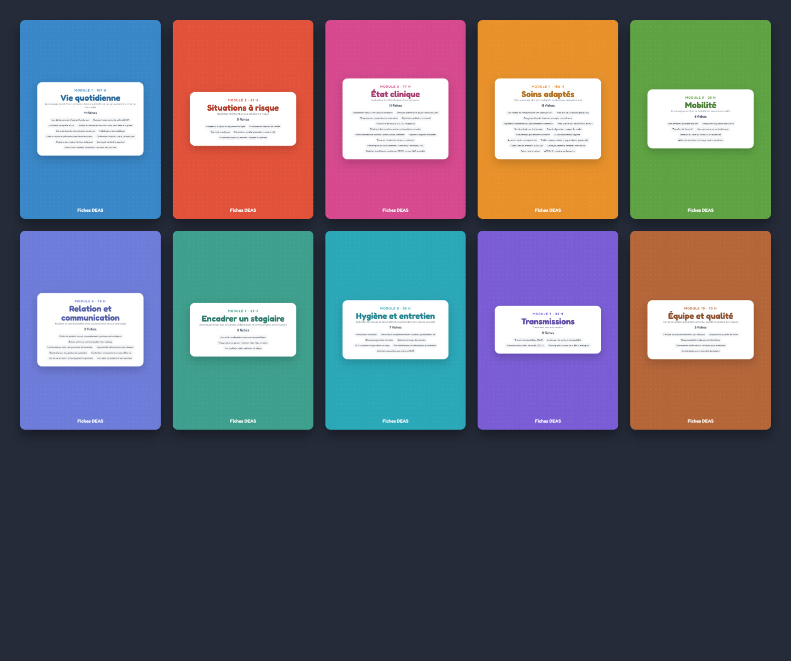 Les 10 modules de Fiches DEAS